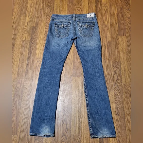 True Religion Women’s Straight Blue Jeans USA Made 29 Designer Denim L32 C96 - Picture 6 of 10